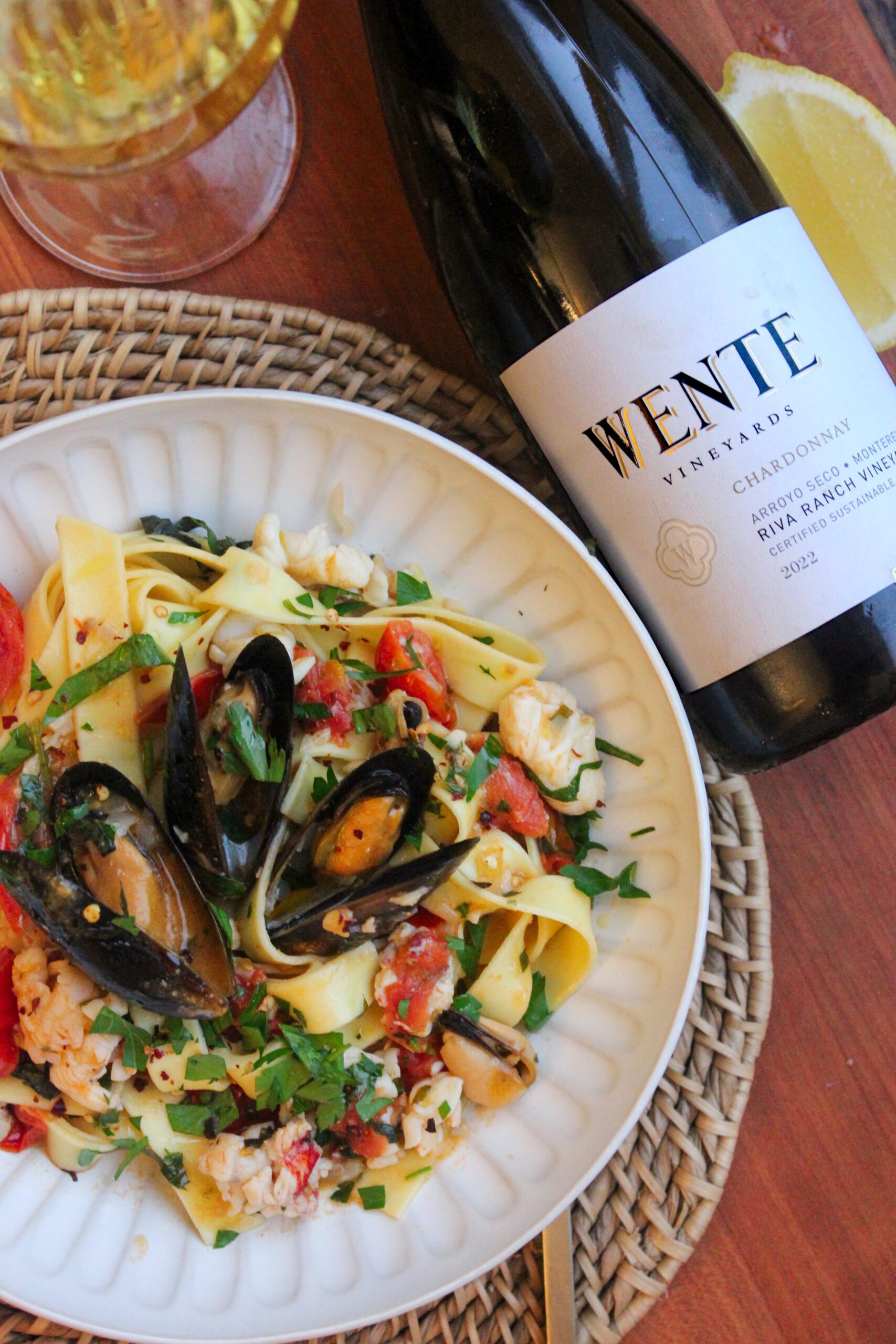 https://wentevineyards.com/wp-content/uploads/2024/01/Lobster-and-Mussels-Pappardelle-with-Wente-Vineyards-Riva-Ranch-Chardonnay-scaled.jpg