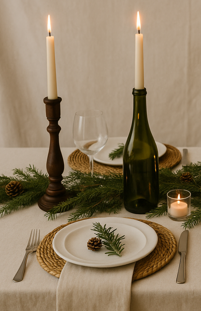 wine bottle candle holders